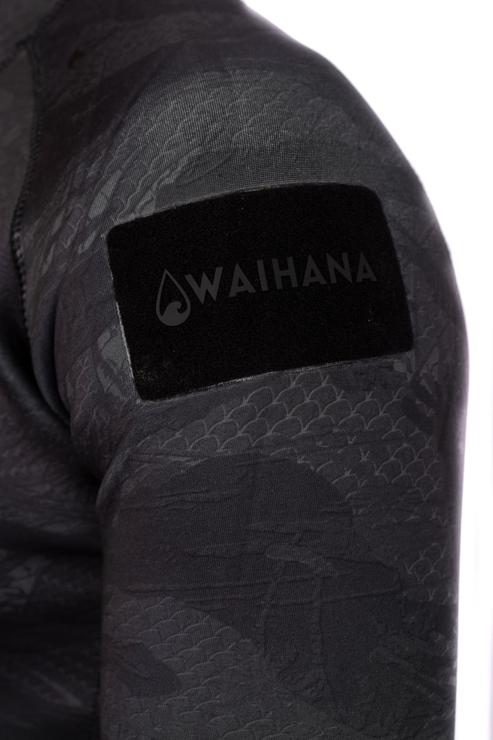 Men's Tropicam Black Rear-zip Surf Top