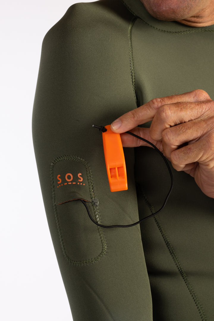 Men's Ranger Green Rear-zip Surf Top