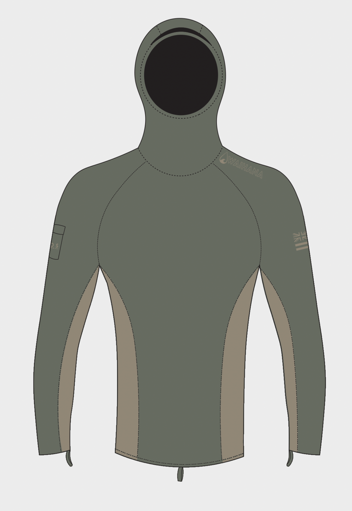 Rashguard Voyager à capuche olive