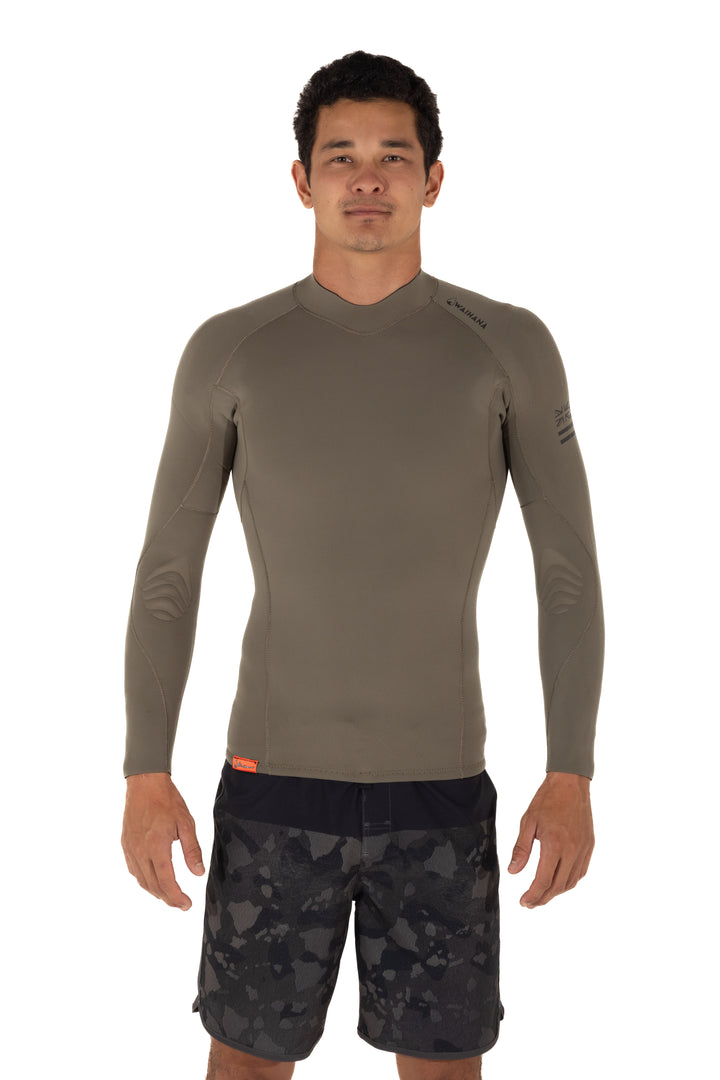 Camiseta de surf con cremallera trasera para hombre - Verde Ranger