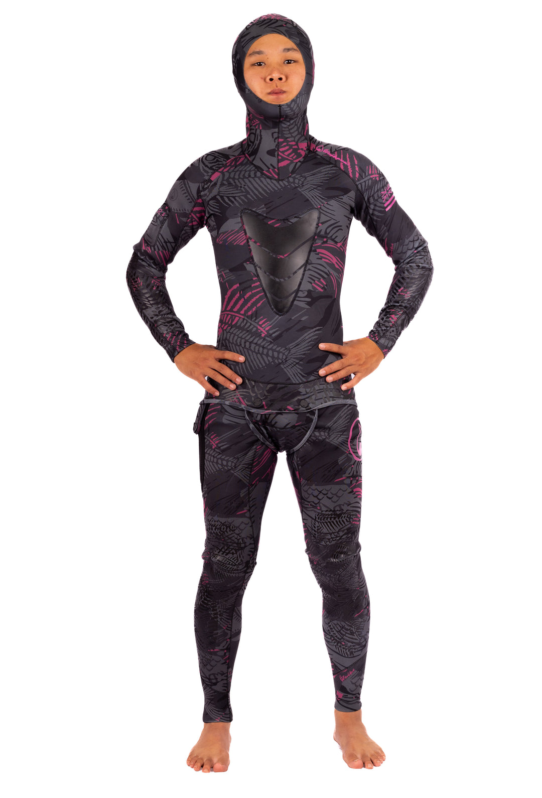 Traje de neopreno rosa para pesca submarina Fishbone de 1,5 mm para hombre