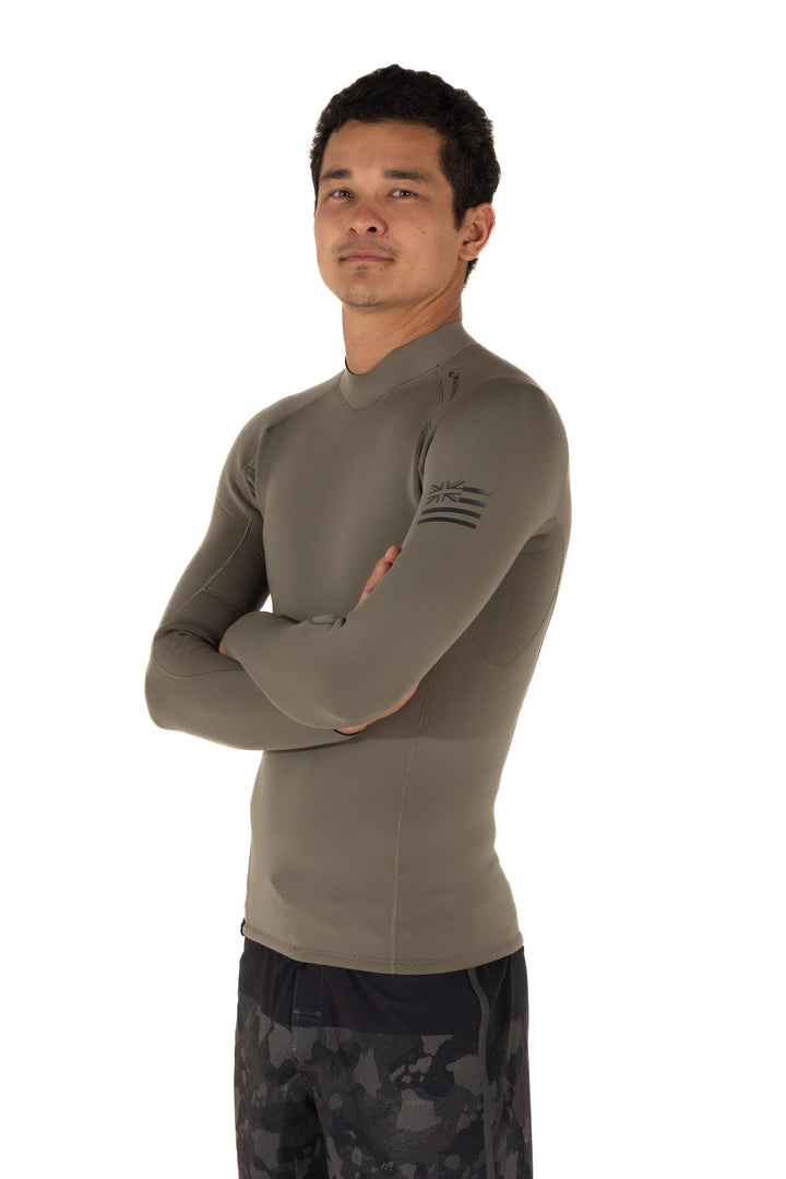 Camiseta de surf con cremallera trasera para hombre - Verde Ranger