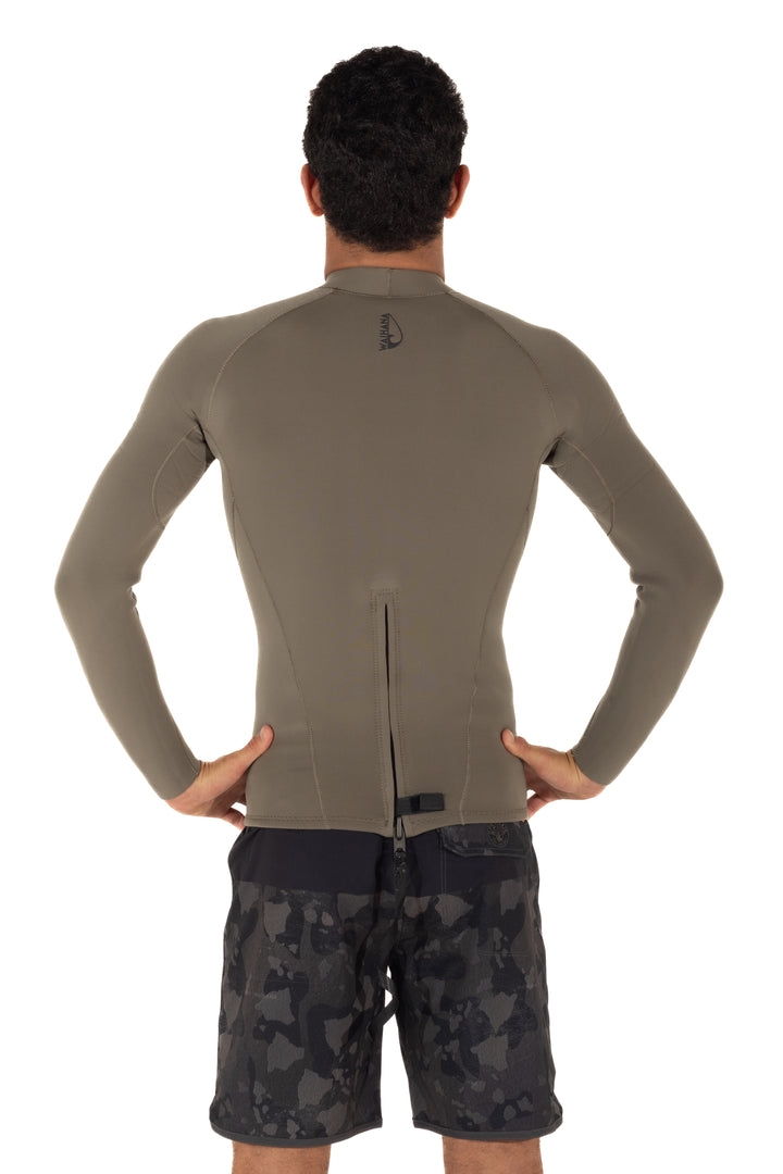 Camiseta de surf con cremallera trasera para hombre - Verde Ranger